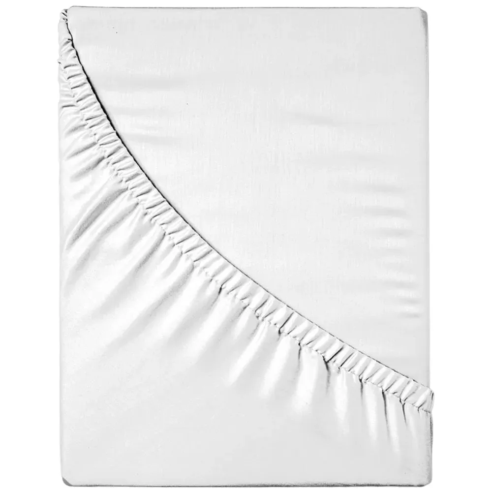 Super King Size T200 Percale Fitted Sheet - White, Cotton