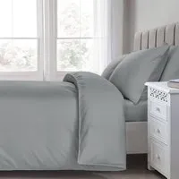 T200 King Size Duvet Cover - Grey, Cotton Percale