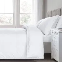 T200 Percale King Size Duvet Cover - White, Cotton