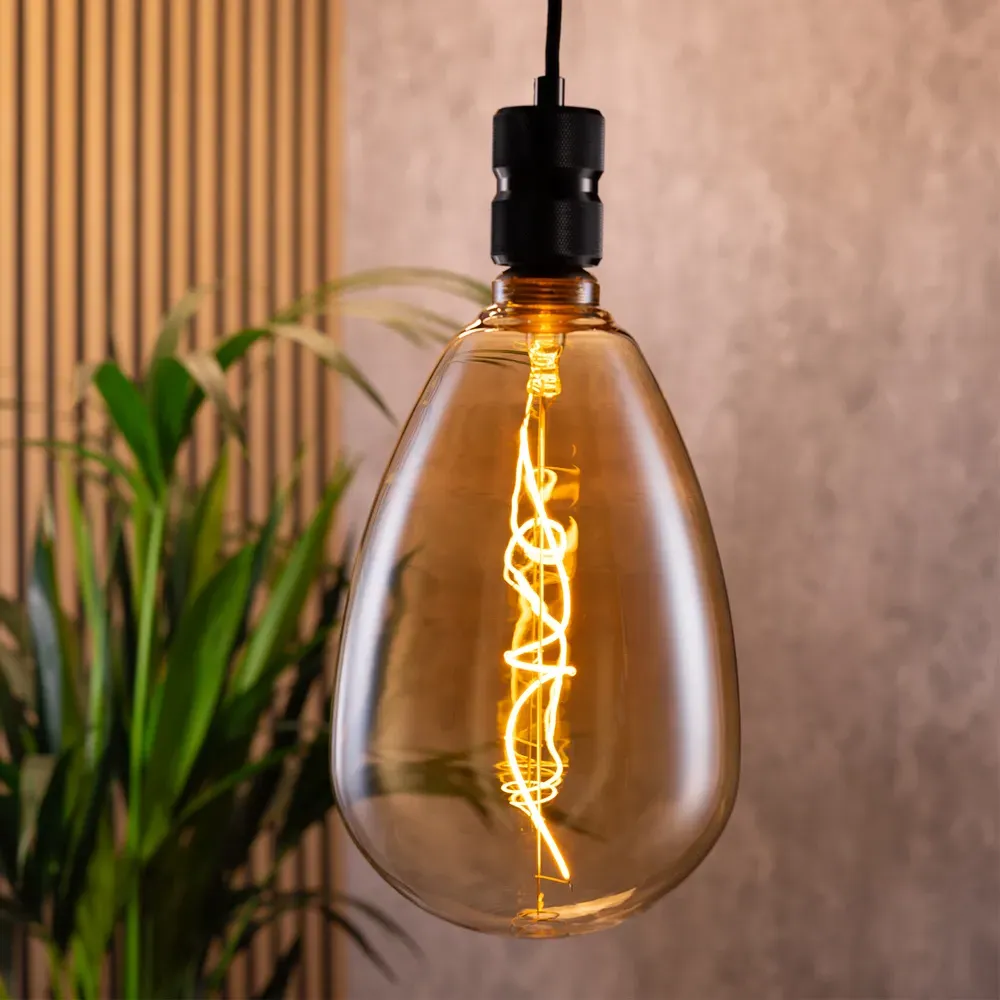 Amber E27 Twist Filament Bulb - Yellow