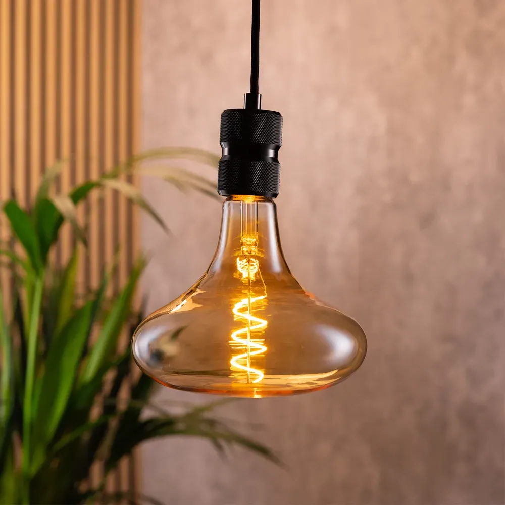 Amber E27 Twist Short Horn Bulb - Yellow