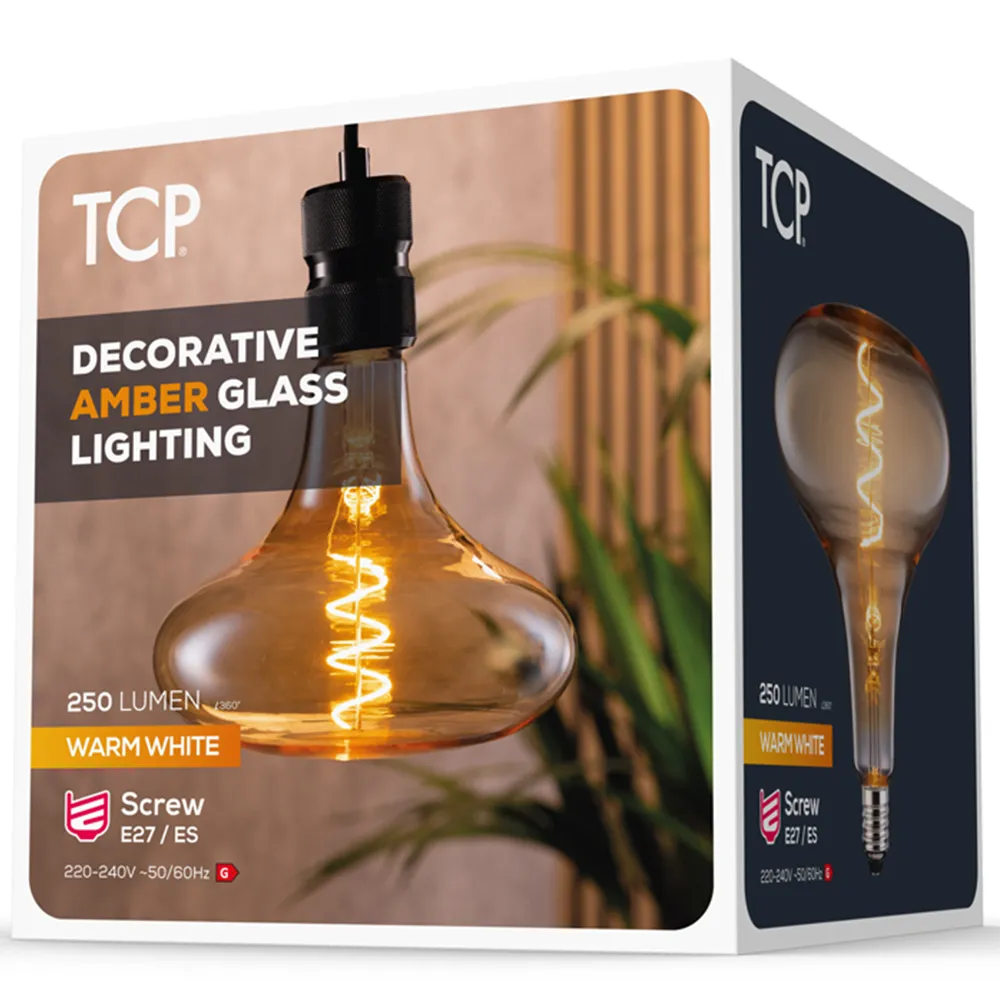 Amber E27 Twist Short Horn Bulb - Yellow