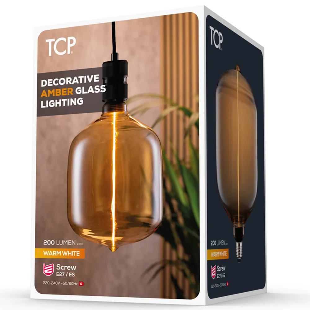 Amber E27 Vertical Filament Bulb - Yellow