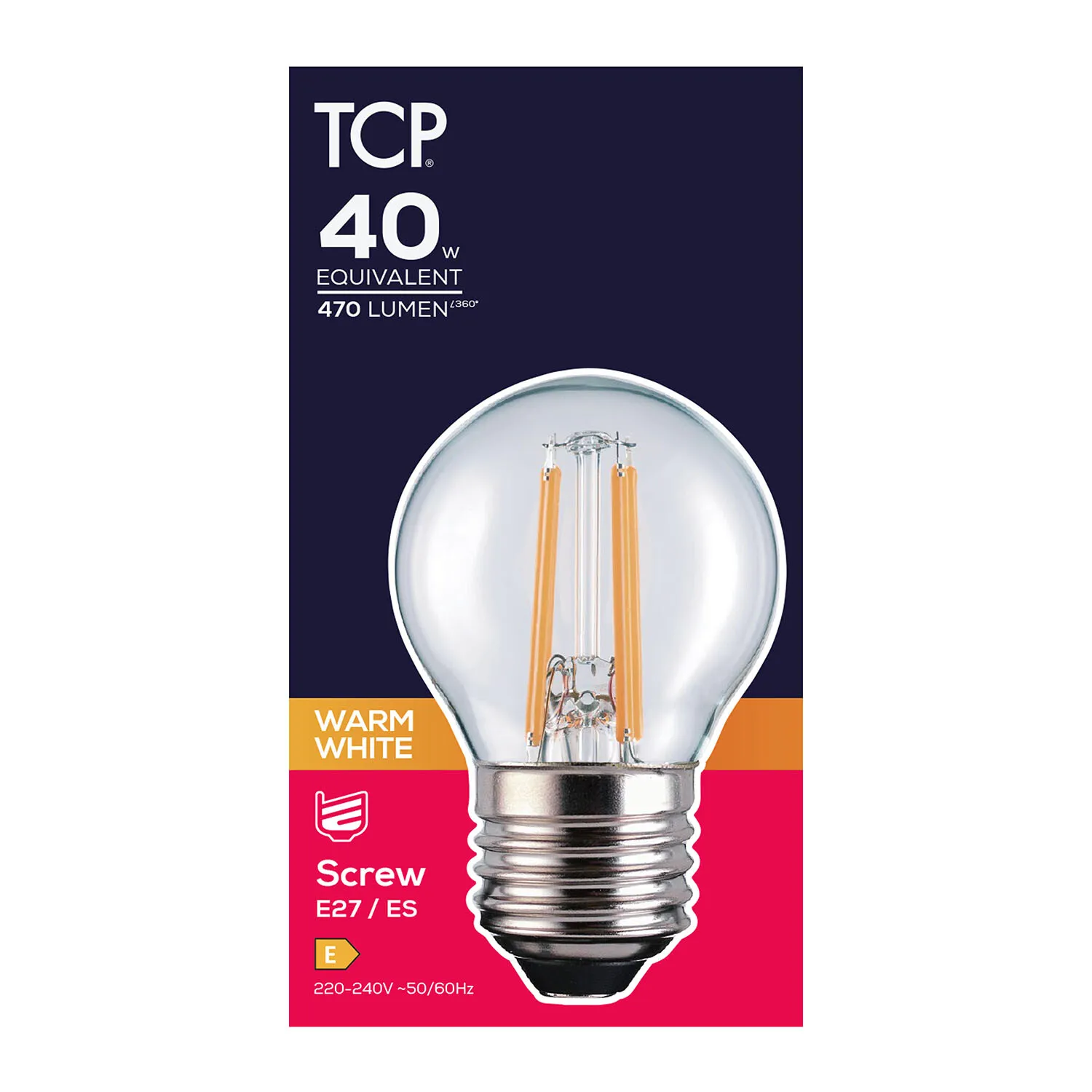 FIL Miniglobe 470L E27 Light Bulb - Warm White