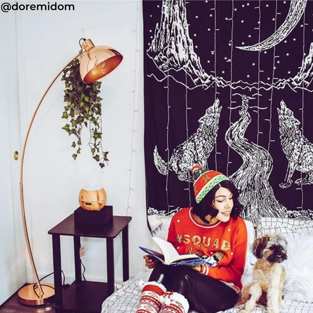 Arco Arched Floor Lamp - Red, Rose Gold