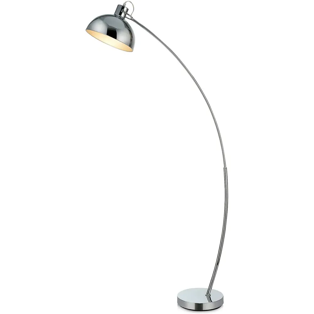 Arco Arched Floor Lamp - White, Chrome