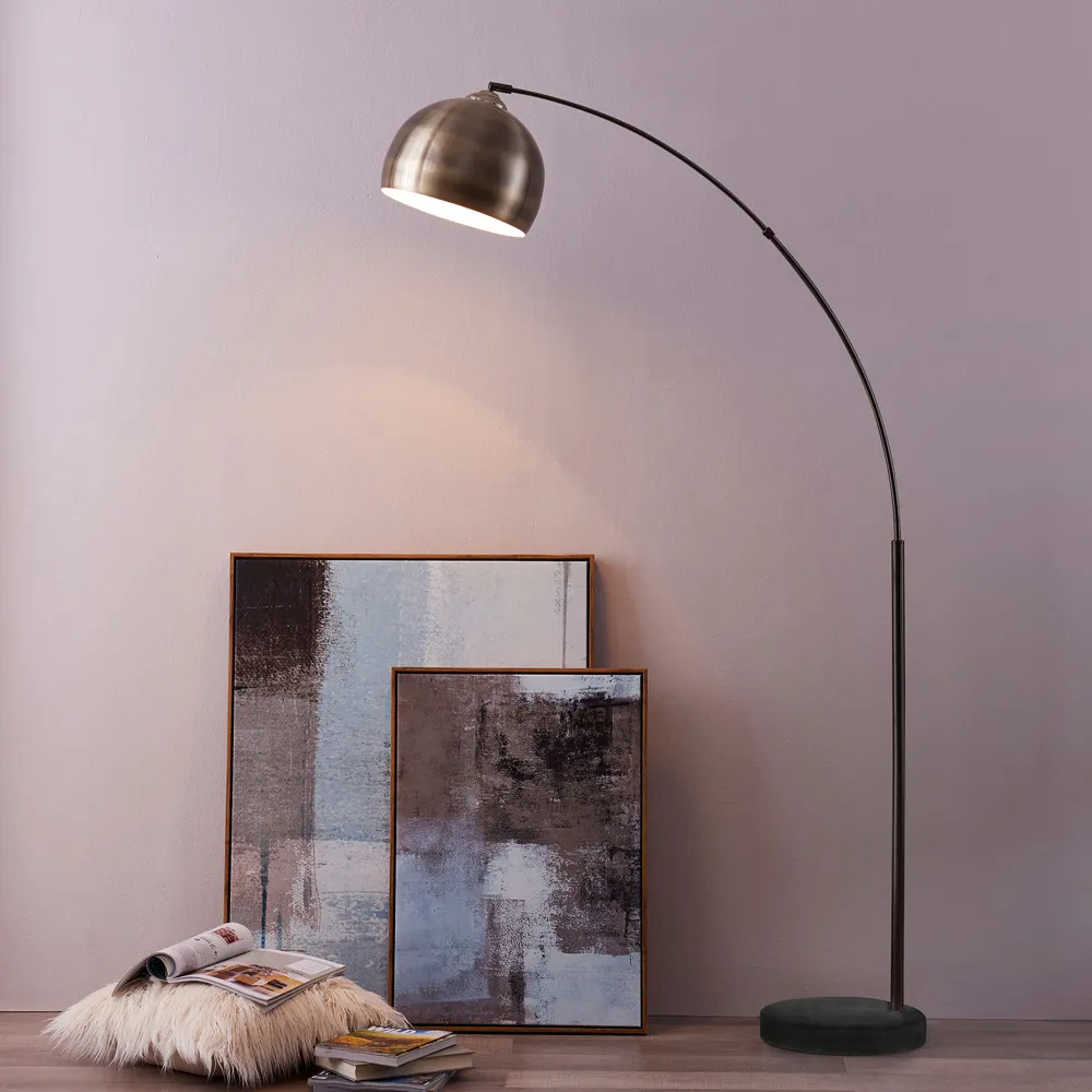 Arquer Arc Floor Lamp - Black, Marble