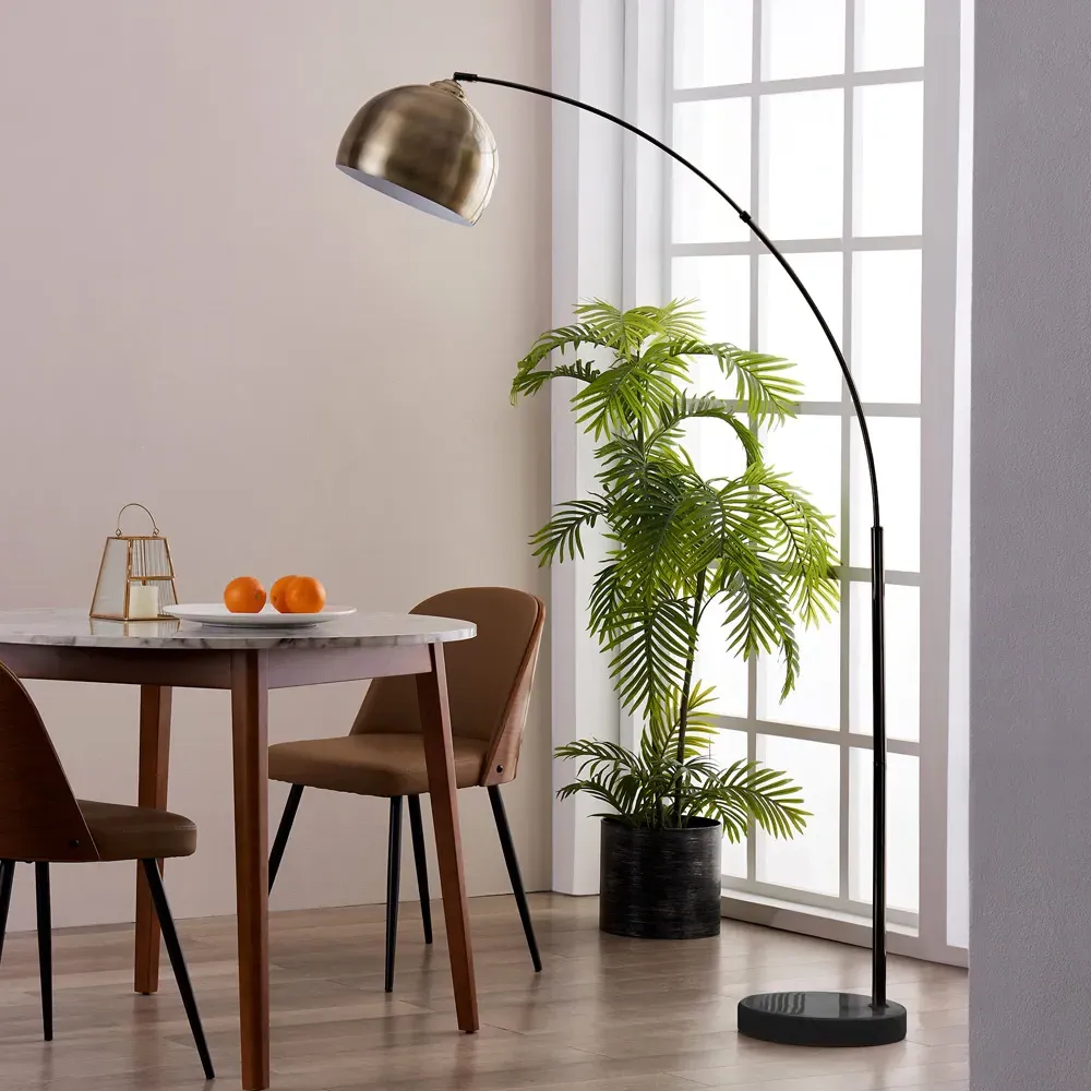 Arquer Arc Floor Lamp - Black, Marble