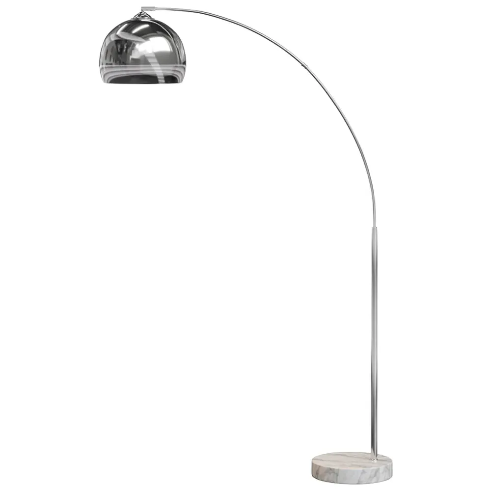 Arquer Arc Floor Lamp - Chrome, Marble