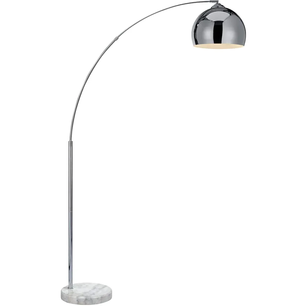 Arquer Arc Floor Lamp - Chrome, Marble