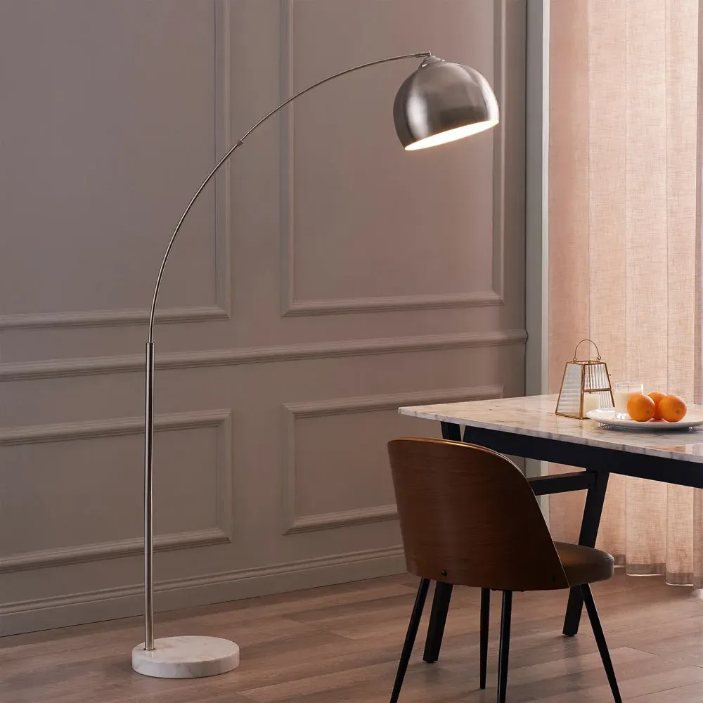Arquer Arc Floor Lamp - White, Marble