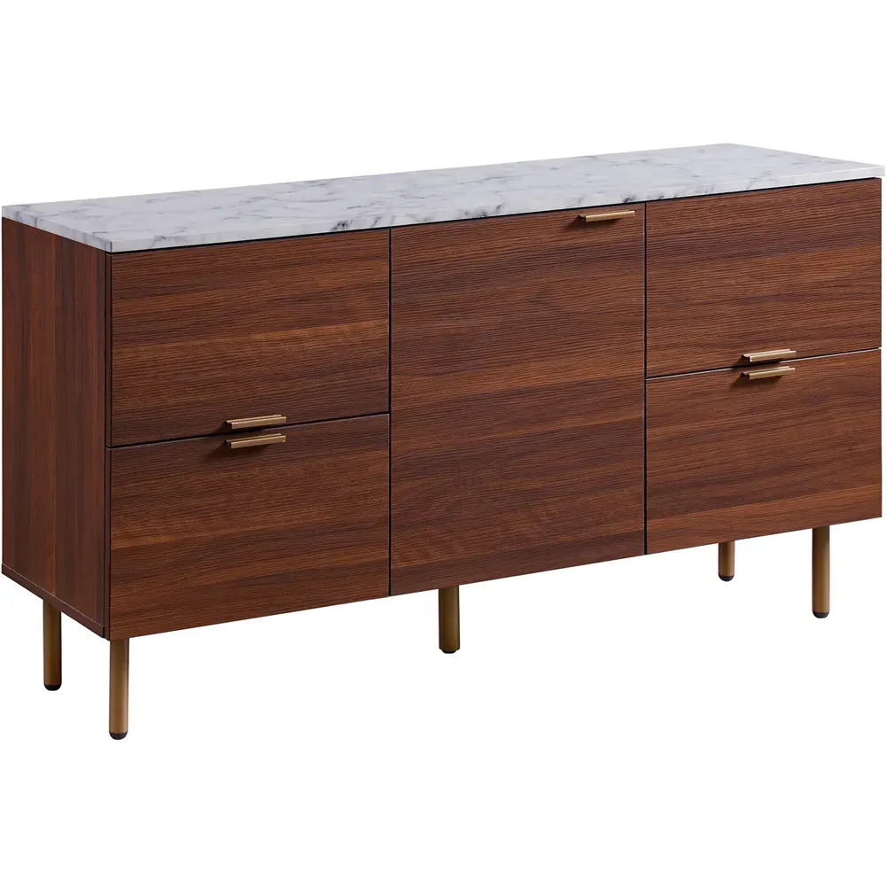 Ashton Single Door 4 Drawer Sideboard - Walnut