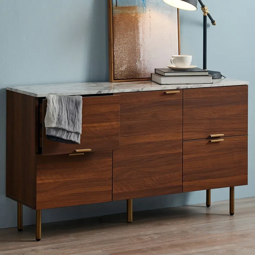 Ashton Single Door 4 Drawer Sideboard - Walnut image