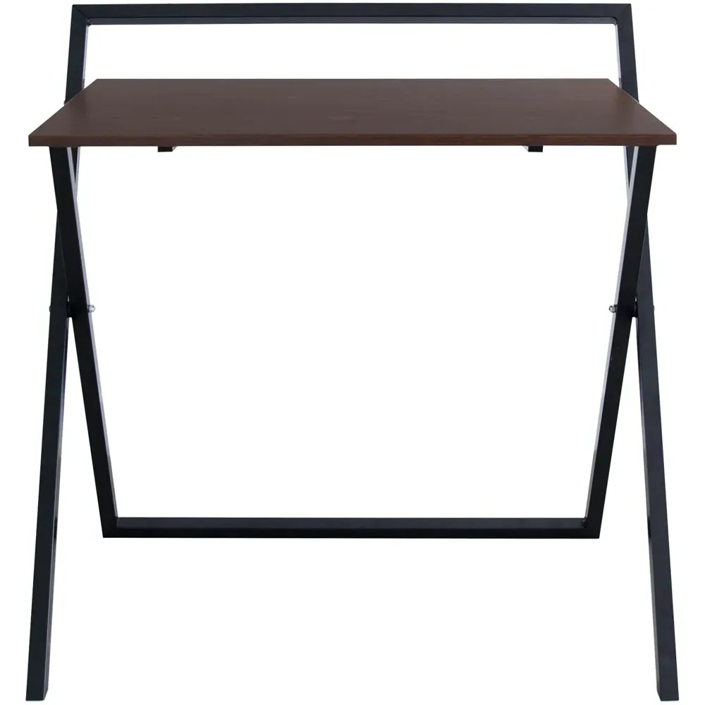 Foldable Computer Desk with Metal Base - Natural, Black