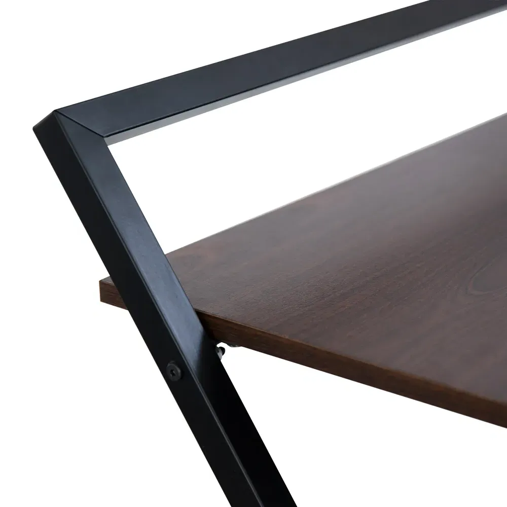 Foldable Computer Desk with Metal Base - Natural, Black