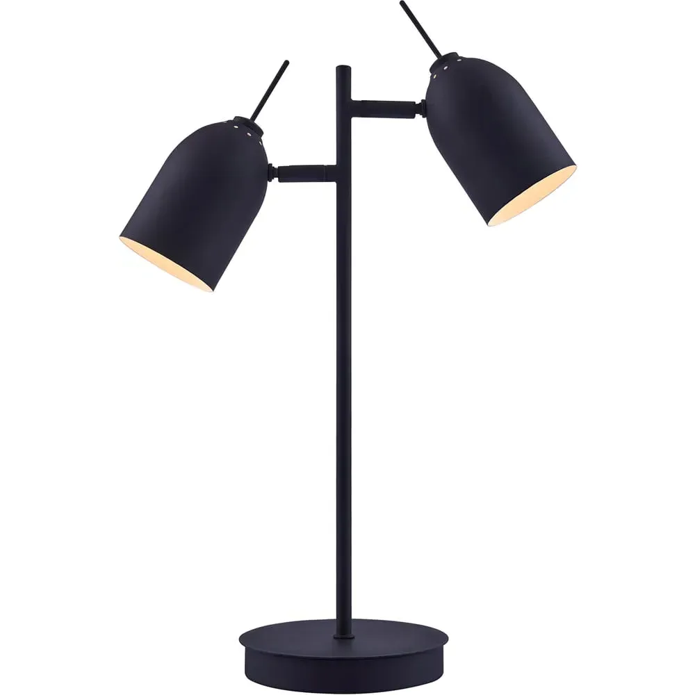 Mason 2 Light Table Lamp - Black, Metal