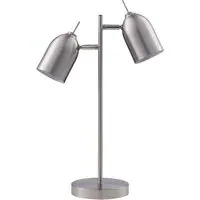 Mason 2 Light Table Lamp - Brown, Brushed Nickel