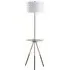 Myra Tripod Floor Lamp with USB Port and Glass Table - White