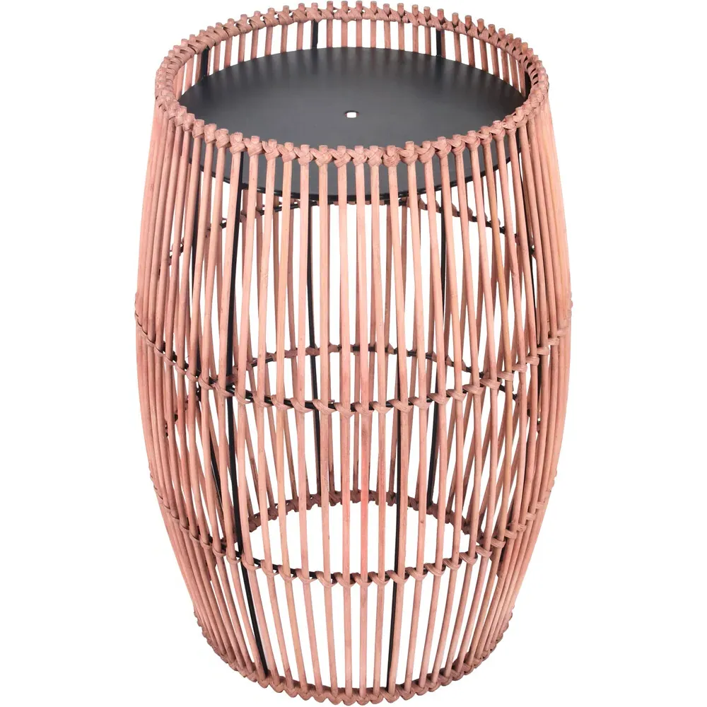 Patio Cylinder Small Side Table - Brown, Bamboo