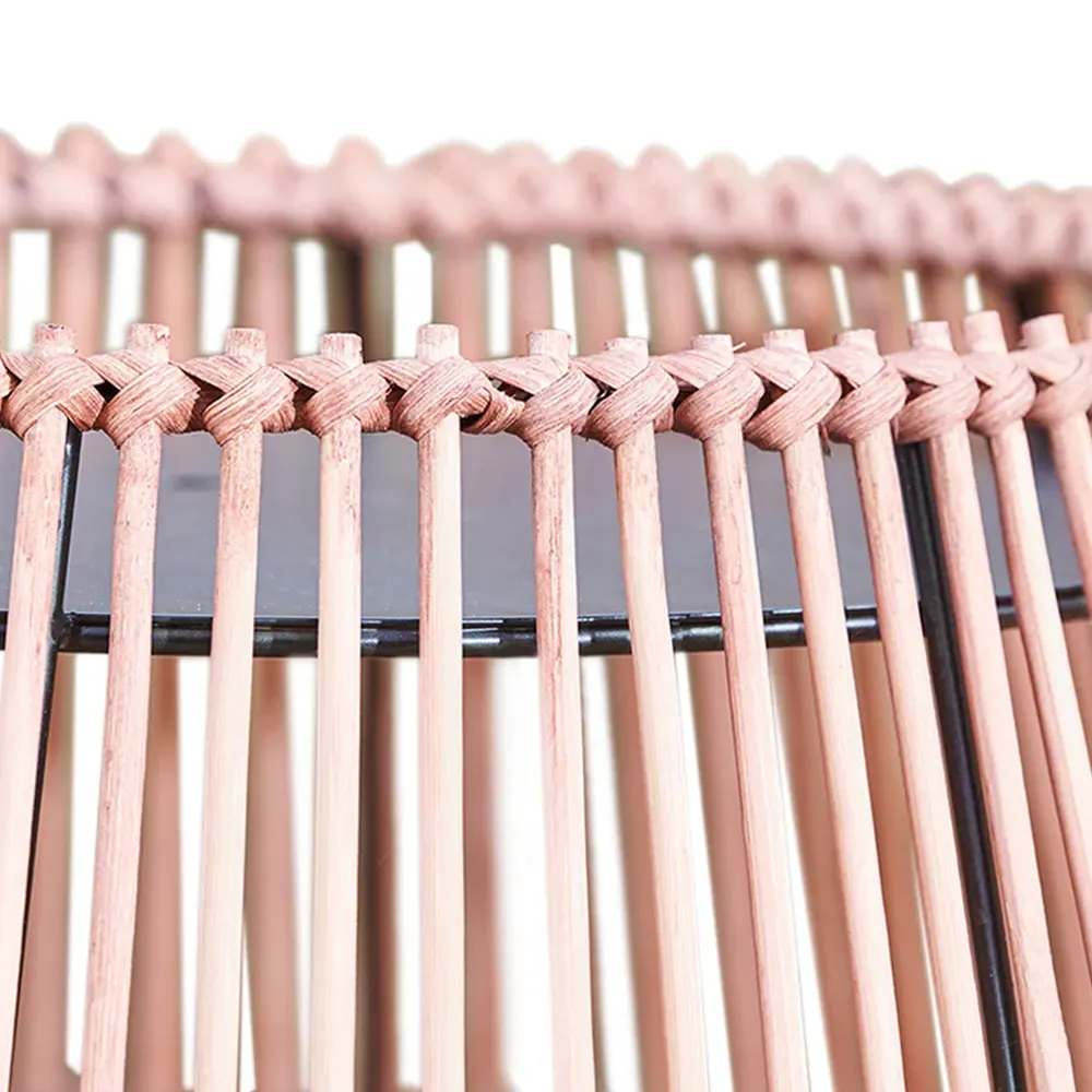 Patio Cylinder Small Side Table - Brown, Bamboo