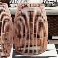 Patio Cylinder Small Side Table - Brown, Bamboo