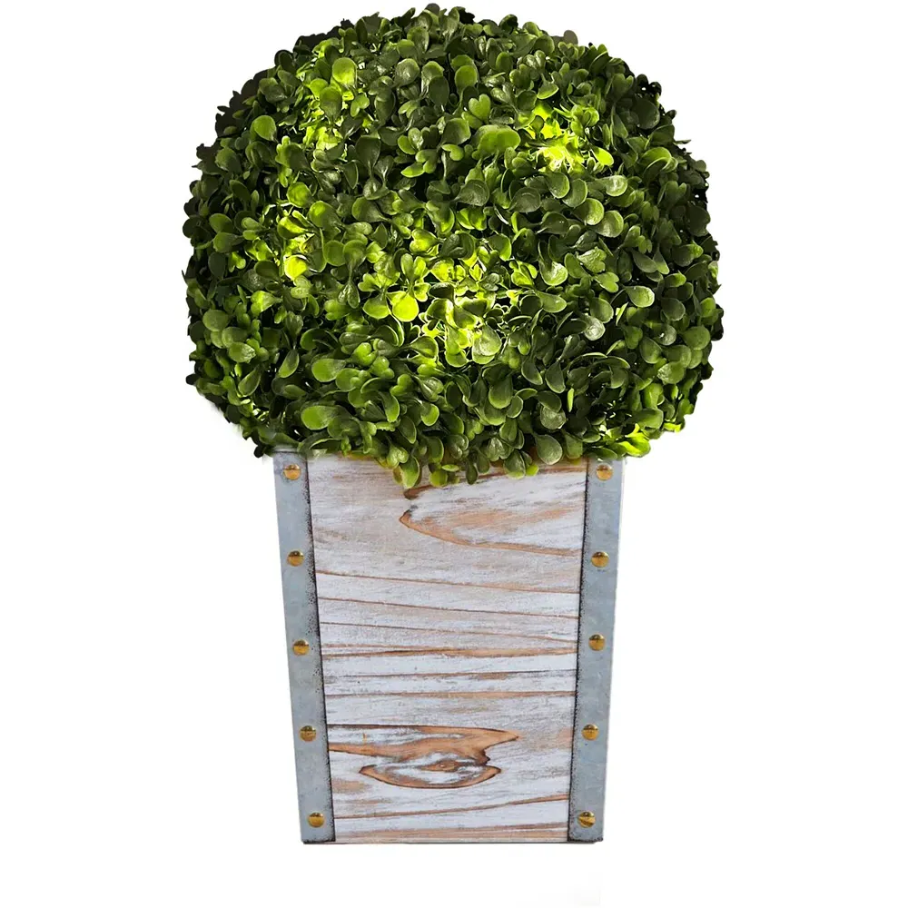 Solar Powered Pre-Lit Artificial Topiary - Silver