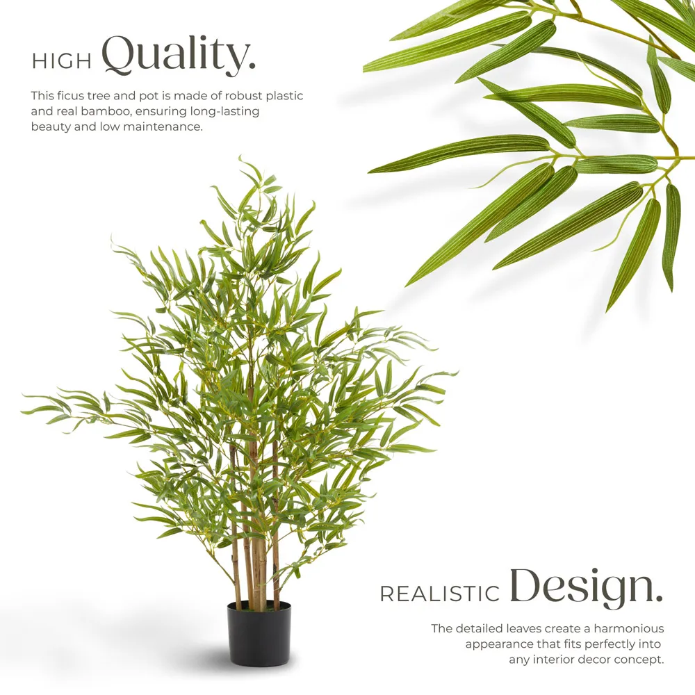 120cm Artificial Bamboo Plant in Pot - Green