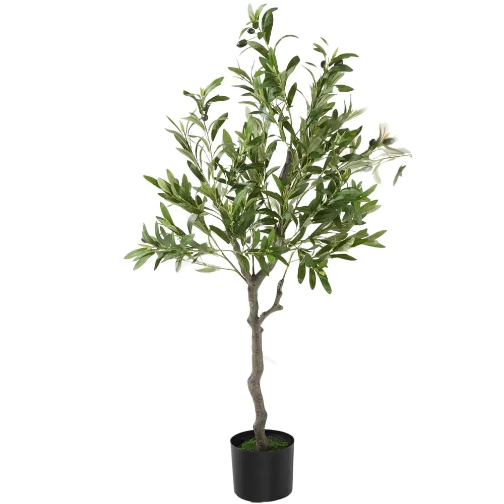 120cm Artificial Olive Tree in Pot - Green image