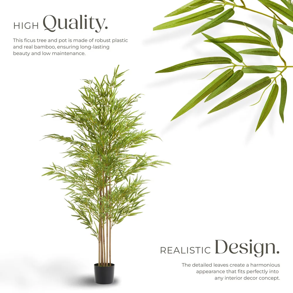 180cm Artificial Bamboo Plant in Pot - Green