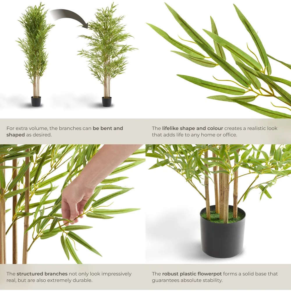 180cm Artificial Bamboo Plant in Pot - Green