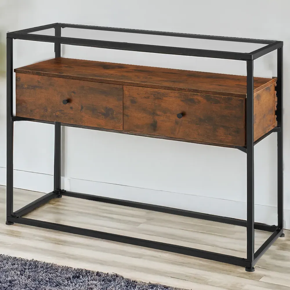 2 Drawer Reading Sideboard - Brown, Oak image
