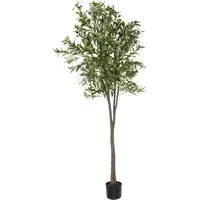 210cm Artificial Olive Tree in Pot - Green
