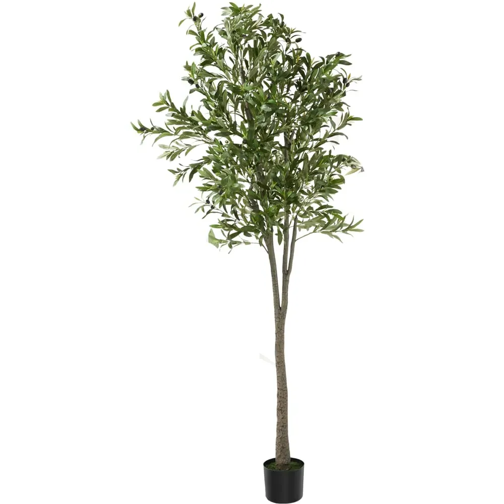 210cm Artificial Olive Tree in Pot - Green