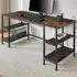 4 Shelf Industrial Desk - Brown, Wood