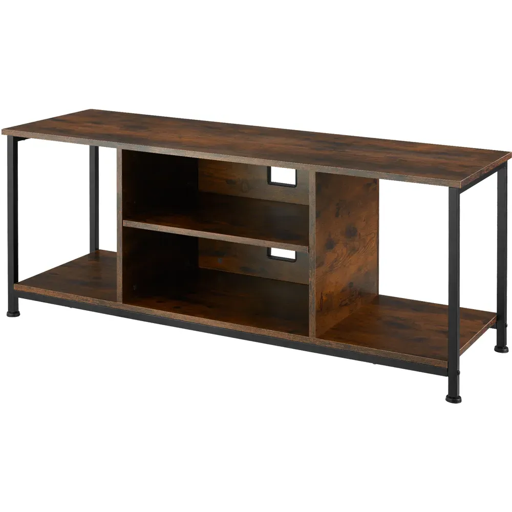 4 Shelf TV Stand - Brown, Dark Wood