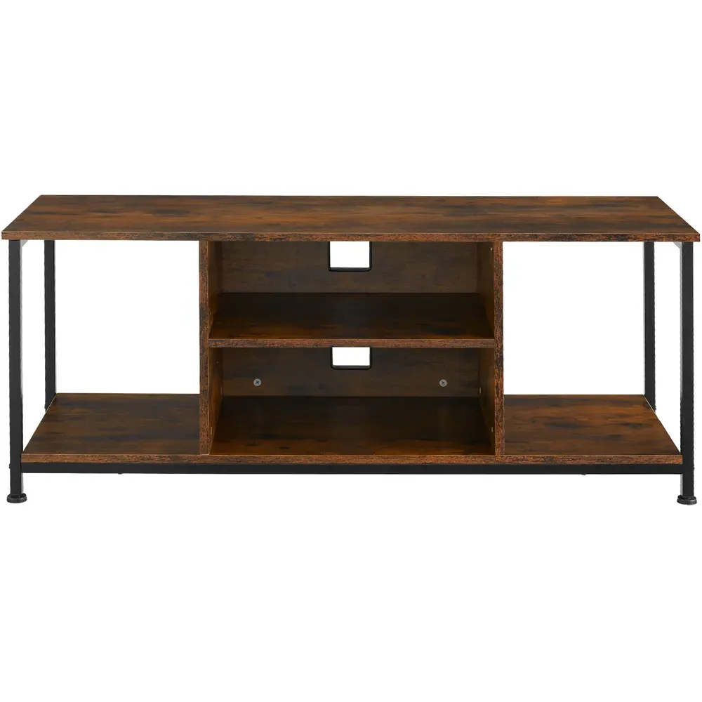 4 Shelf TV Stand - Brown, Dark Wood