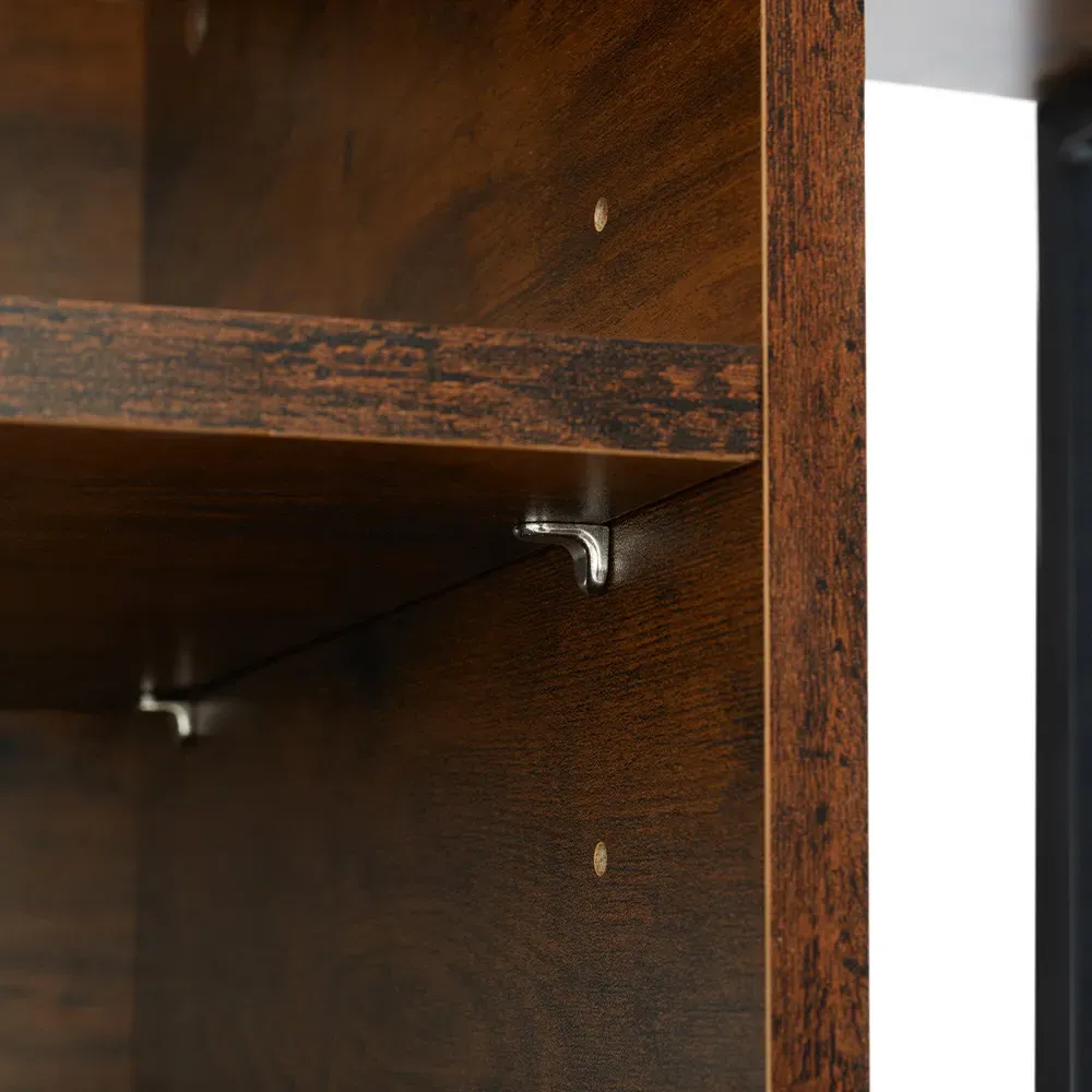 4 Shelf TV Stand - Brown, Dark Wood