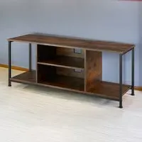 4 Shelf TV Stand - Brown, Dark Wood