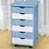 6 Drawer Chest of Drawers with Wheels - Blue, Wood