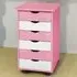6 Drawer Chest of Drawers with Wheels - Pink, Wood