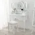 7 Drawer Antique Dressing Table Set with 3 Mirror - White