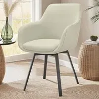 Alicon Set of 4 Swivel Dining Chairs - Greige, Velvet