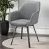 Alicon Set of 4 Swivel Dining Chairs - Grey, Fabric