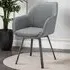 Alicon Set of 6 Swivel Dining Chairs - Grey, Fabric