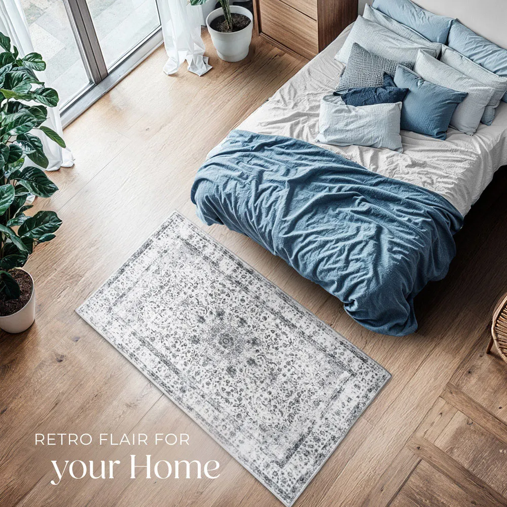 Aliya Washable Rug - Grey