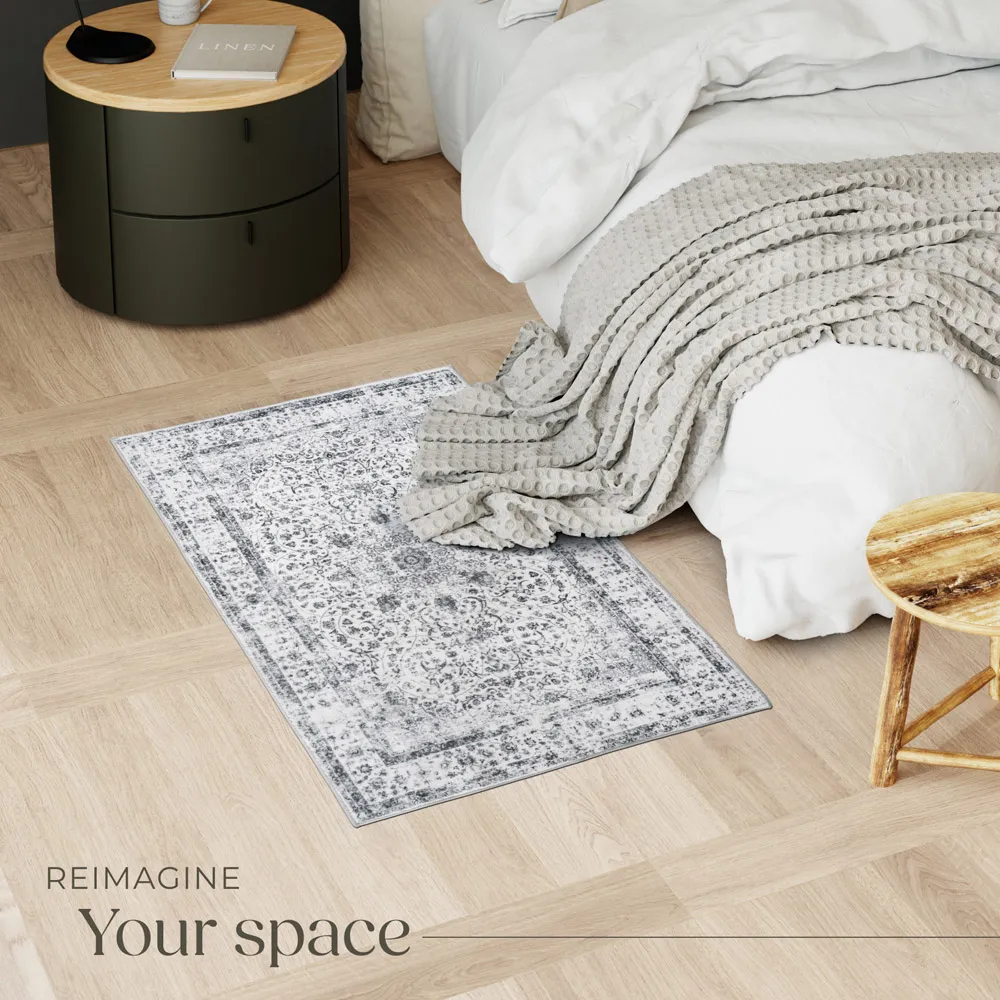 Aliya Washable Rug - Grey