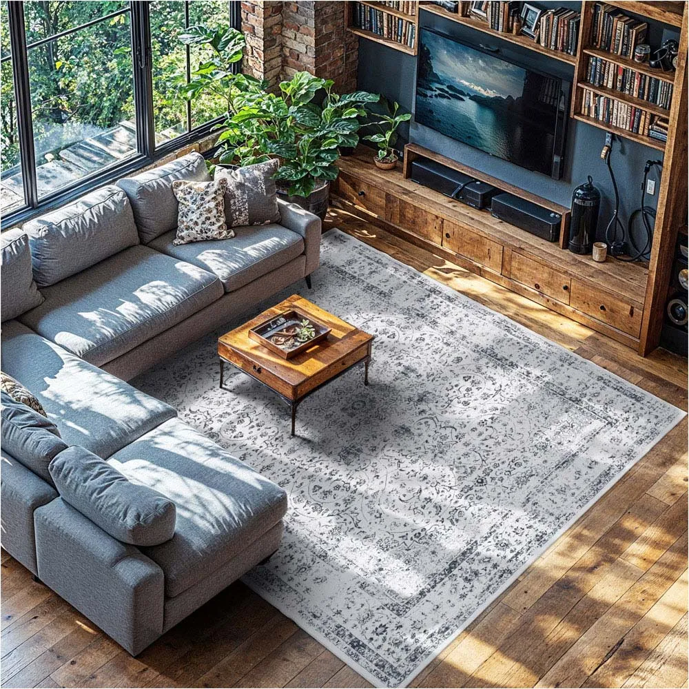 Aliya Washable Rug - Grey