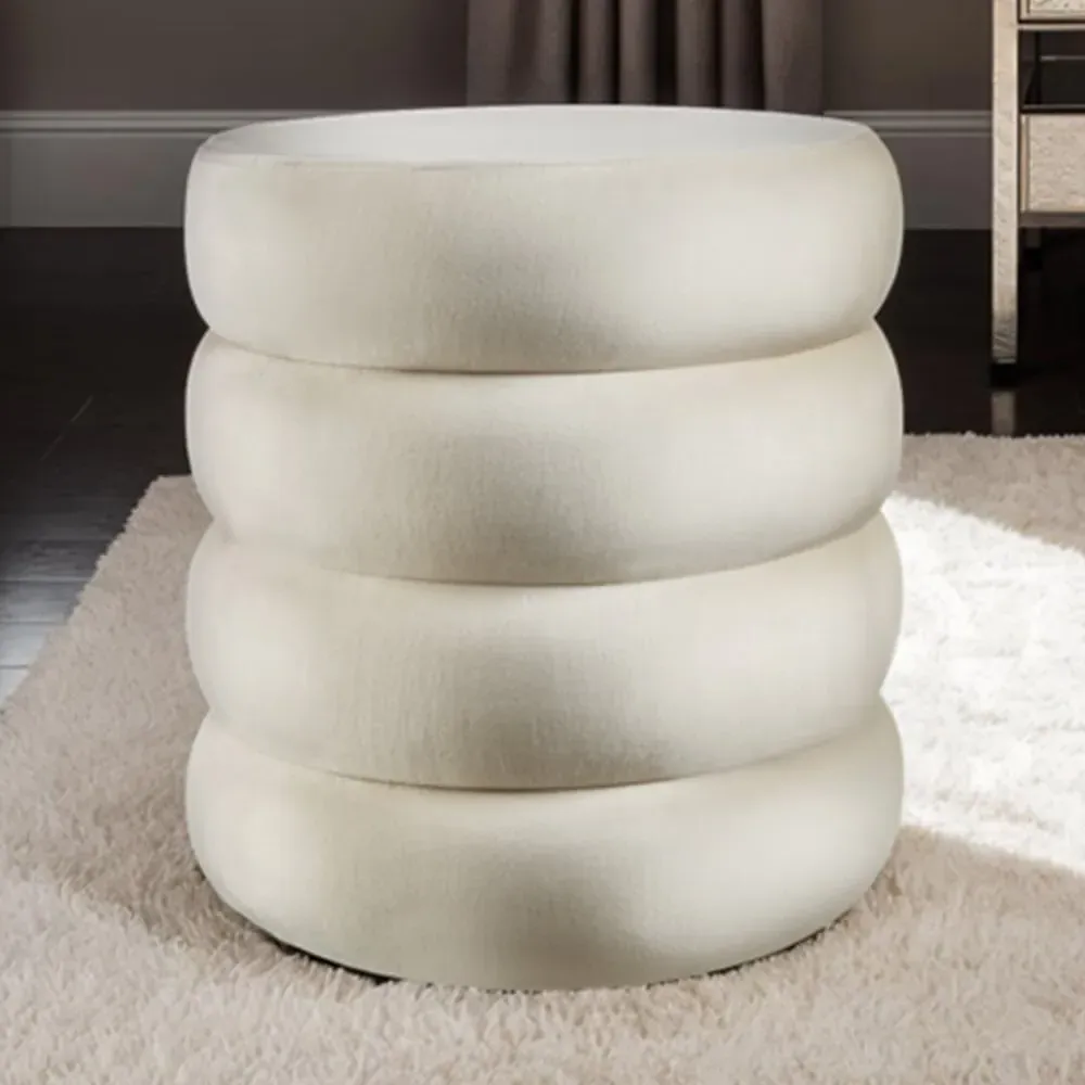 Altu Storage Stool with Cushioned Lid - Cream, Velvet image