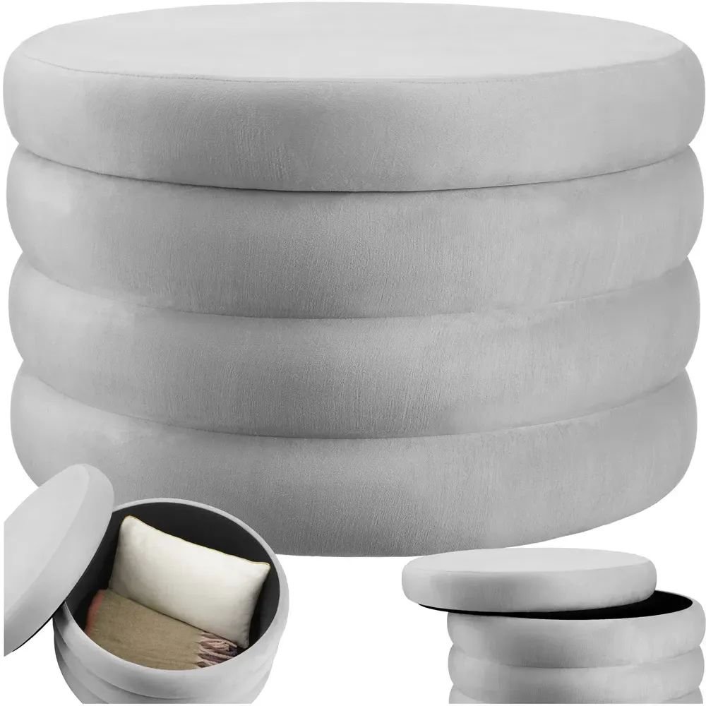 Altu XL Storage Footstool with Removable Lid - Grey