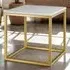 Alysia Square Side Table - White, Marble